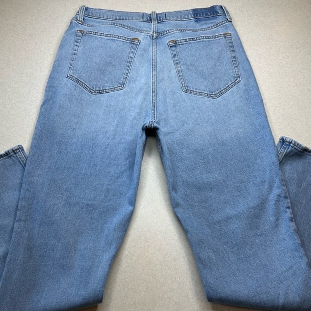 A&F 90’s Slim Straight Jean 31 Regular Criss Cross Asymmetric Medium Wash - Picture 5 of 9